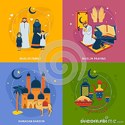 Islam Icons Set Vector Illustration