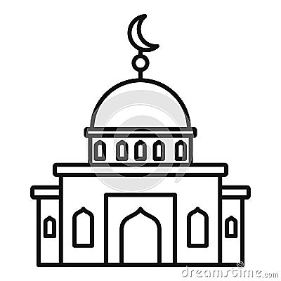 Islam mosque icon, outline style Vector Illustration