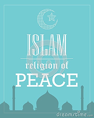 Islam religion of peace poster template flat vector Vector Illustration