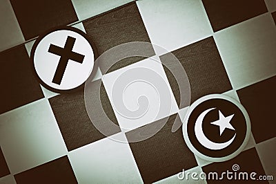 Islam vs Christianity Stock Photo