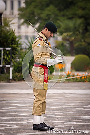 Soldier of Guard of Honor Battalion of the Pakistan Army Editorial Stock Photo