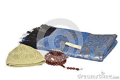 Islami takke,rosary,misvak pictures Stock Photo