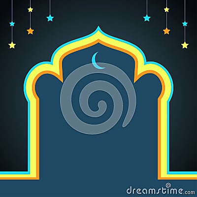 Islamic arch style banner Vector Illustration