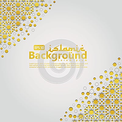 Islamic Background template for ramadan kareem, Ed Mubarak with islamic ornament Vector Illustration