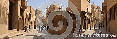 Islamic Cairo, Egypt, an ancient neighbourhood with mosques, madrasas and narrow streets Stock Photo