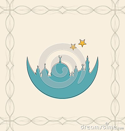 Islamic Card for Ramadan Kareem Vector Illustration