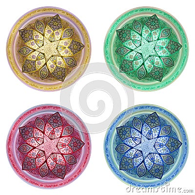 Islamic Circular Design of Abu Dhabi Mosque Ceiling Stock Photo