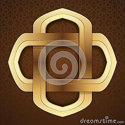 Islamic decorative art in brown arabic background Vector Illustration