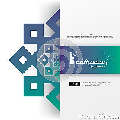 islamic design concept. abstract mandala with pattern ornament and lantern element. Ramadan Kareem or Eid Mubarak greeting. Vector Illustration