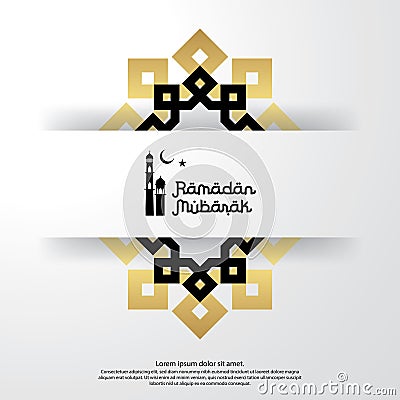 islamic design concept. abstract mandala with pattern ornament and lantern element. Ramadan Kareem or Eid Mubarak greeting. Vector Illustration