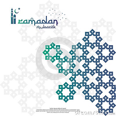 islamic design concept. Ramadan Kareem or Eid Mubarak greeting with abstract mandala element with pattern ornament background for Vector Illustration