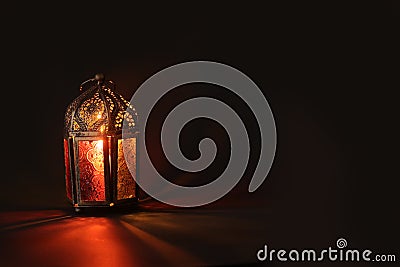 Islamic Eid Mubarak cards for Muslim Holidays.Eid-Ul-Adha festival celebration.Arabic Ramadan Lantern .Decoration lamp Stock Photo