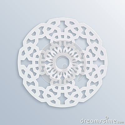 Islamic geometric pattern. Sacred geometry. Vector muslim mosaic, persian motif. Elegant white oriental ornament Vector Illustration