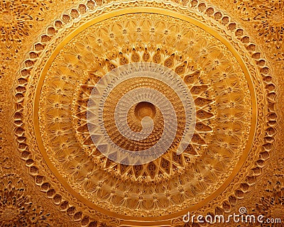 The Islamic golden dome pattern is a dreamy light pattern. Cartoon Illustration