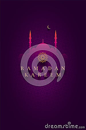 Islamic greeting card design for Ramadan Kareem Vector Illustration