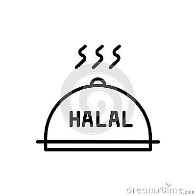 Islamic Halal icon vector isolated on white background, Islamic Halal sign , thin line design elements in outline style Vector Illustration