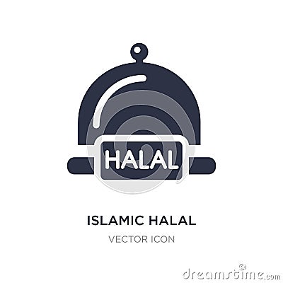 islamic halal icon on white background. Simple element illustration from Religion concept Vector Illustration