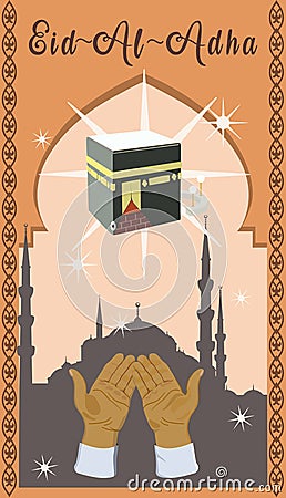 Islamic holiday of sacrifice of Eid-al-Adha. Vector illustration Vector Illustration
