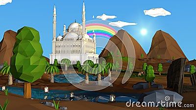 Islamic low poly view Stock Photo