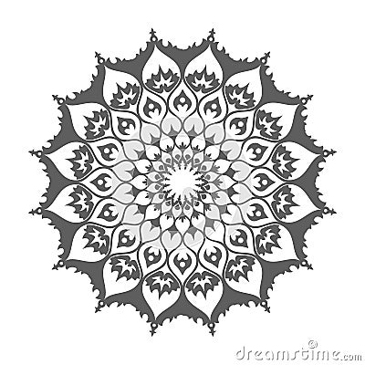 Islamic round pattern. Eastern decoration on white vector. Traditional drawing graphic illustration Vector Illustration