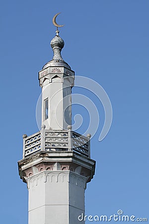Islamic minaret tower Stock Photo