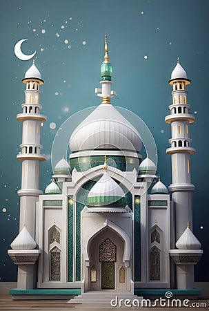 Islamic mosque decoration luxury background Stock Photo