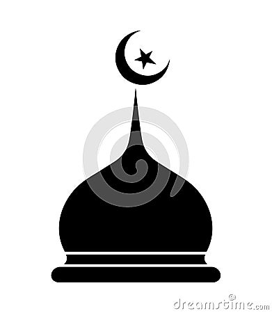 Islamic mosque logo icon vector isolated Vector Illustration