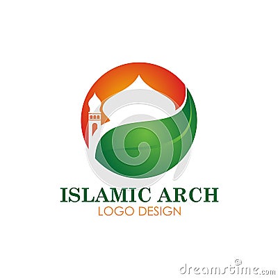 Islamic mosque logotype vector design Stock Photo