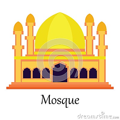 Islamic Mosque / Masjid for Muslim pray icon Vector Illustration