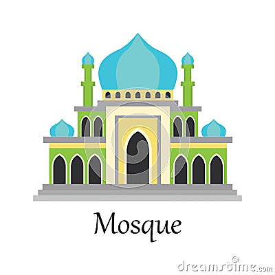 Islamic Mosque / Masjid for Muslim pray icon Vector Illustration