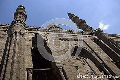 Islamic Mosque and Minarets, Travel to Cairo Egypt Stock Photo