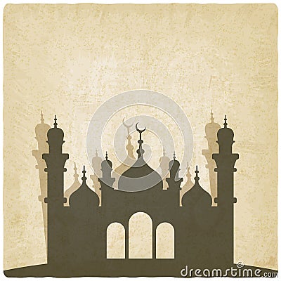 Islamic mosque old background Vector Illustration