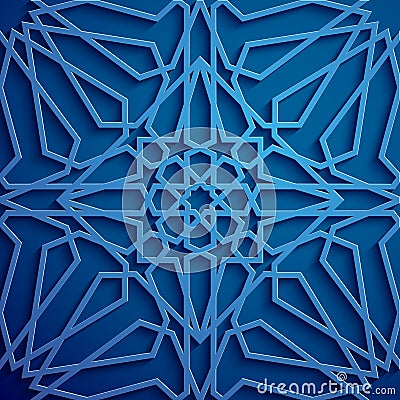 Islamic ornament vector , persian motiff . 3d ramadan islamic round pattern elements . Geometric circular ornamental Vector Illustration