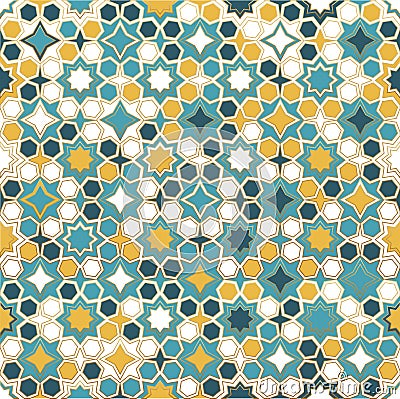Islamic ornamental Background in color. Islamic ornamental colorful detail of mosaic. arabic, east ornament, indian Vector Illustration