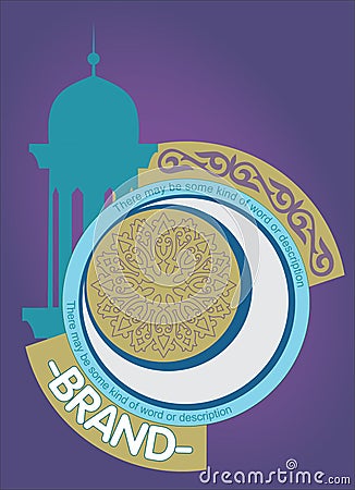 Islamic ornamental logos with crescent Stock Photo