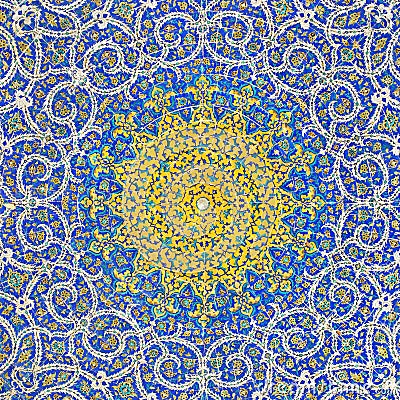  Islamic  Persian Motif  On Blue Tiles Of A Mosque Royalty 