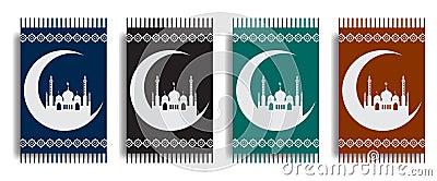 Islamic prayer rug collection - stock vector. Vector Illustration