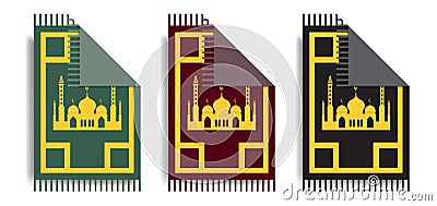 Islamic prayer rug collection - stock vector. Vector Illustration