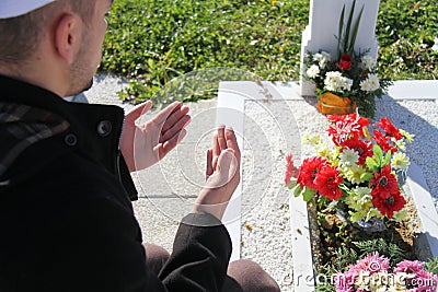 Islamic praying on dead person Stock Photo