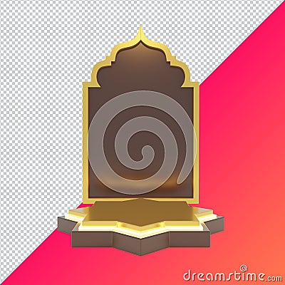 Islamic product display mock up. Podium, Ramadan, Islamic New Year. 3D rendering. clipping paht Stock Photo