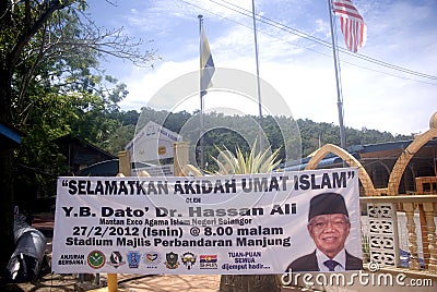 Islamic propaganda, Pulau Pangkor, Malaysia Editorial Stock Photo