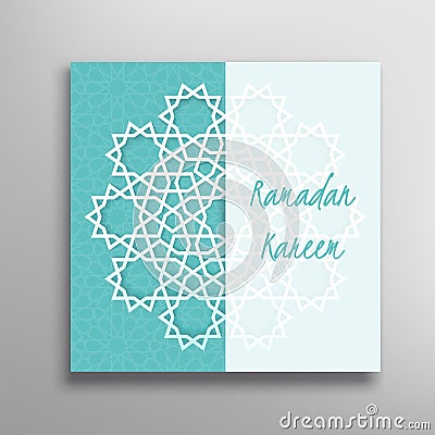 Islamic ramadan greeting card. Vector Illustration