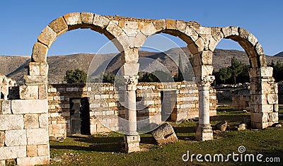 Islamic Ruins in Anjar Lebanon Stock Photo