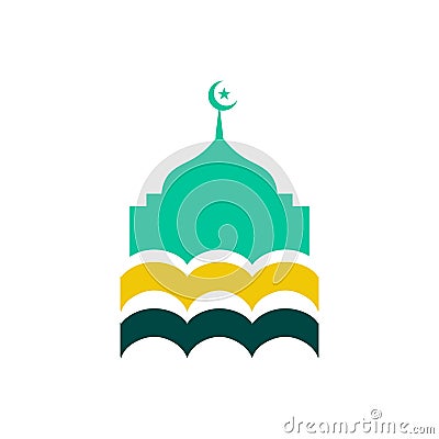 Islamic schoo logo design with icon or symbol of mosque Vector Illustration