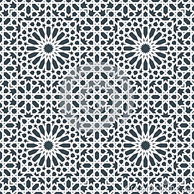 Islamic seamless vector pattern. Geometric ornaments based on traditional arabic art. Turkish, Arabian, Moroccan mosaic. Vector Illustration