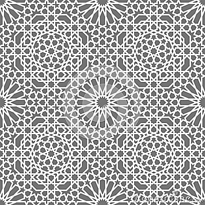 Islamic seamless vector pattern. White Geometric ornaments based on traditional arabic art. Oriental muslim mosaic Vector Illustration