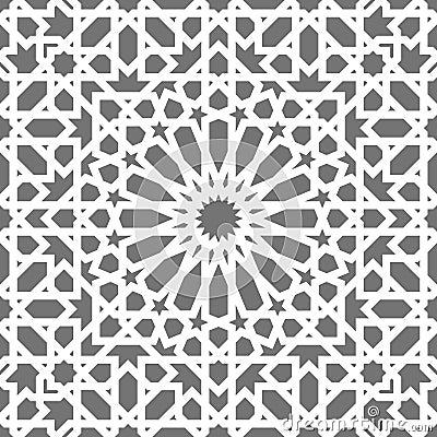 Islamic seamless vector pattern. White Geometric ornaments based on traditional arabic art. Oriental muslim mosaic Vector Illustration
