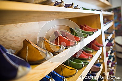 Islamic shoe shop Stock Photo