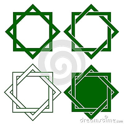 Islamic stars symbol set Cartoon Illustration