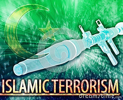 Islamic terrorism Abstract concept digital illustration Cartoon Illustration